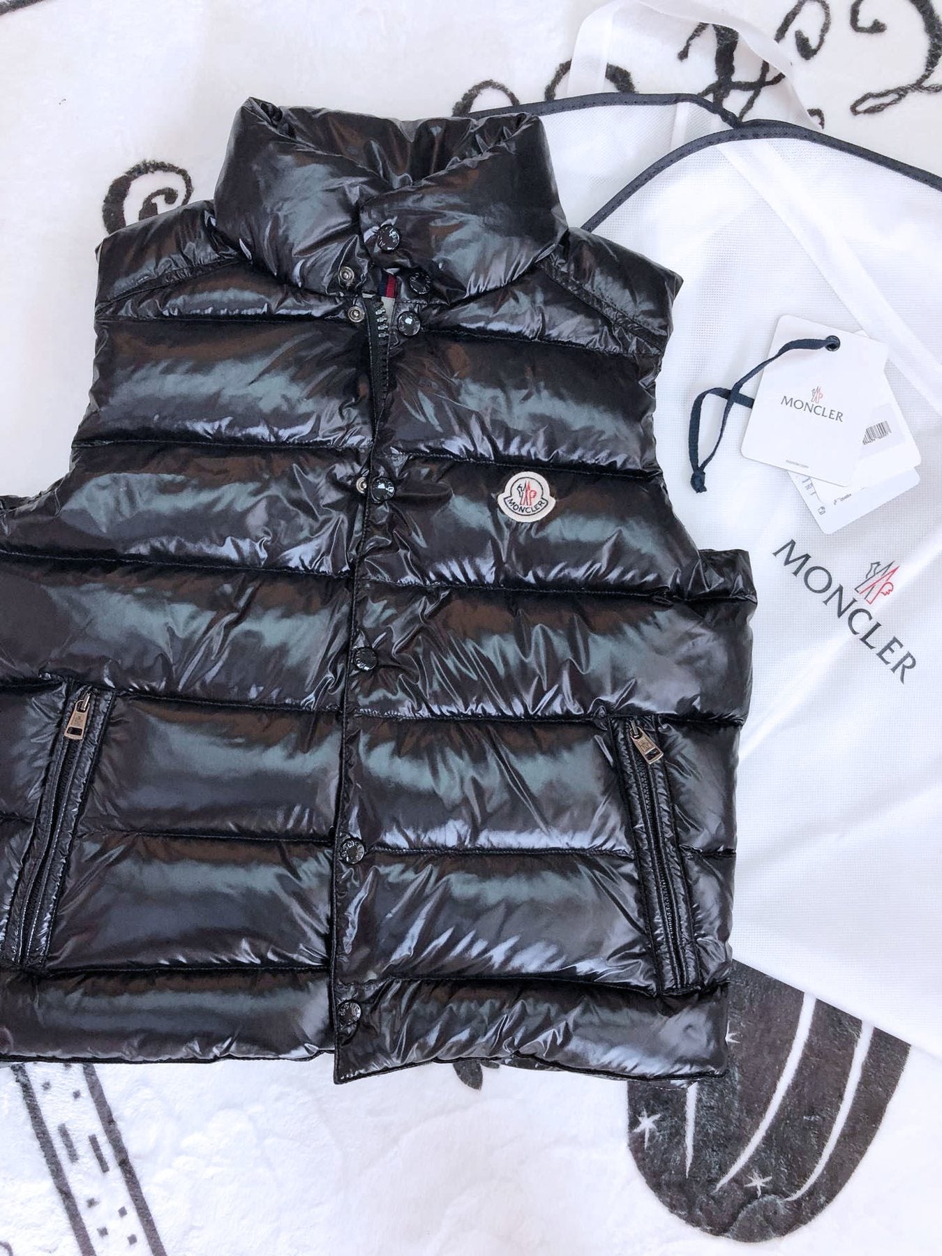 Moncler Black Quilted Puffer Vest — front