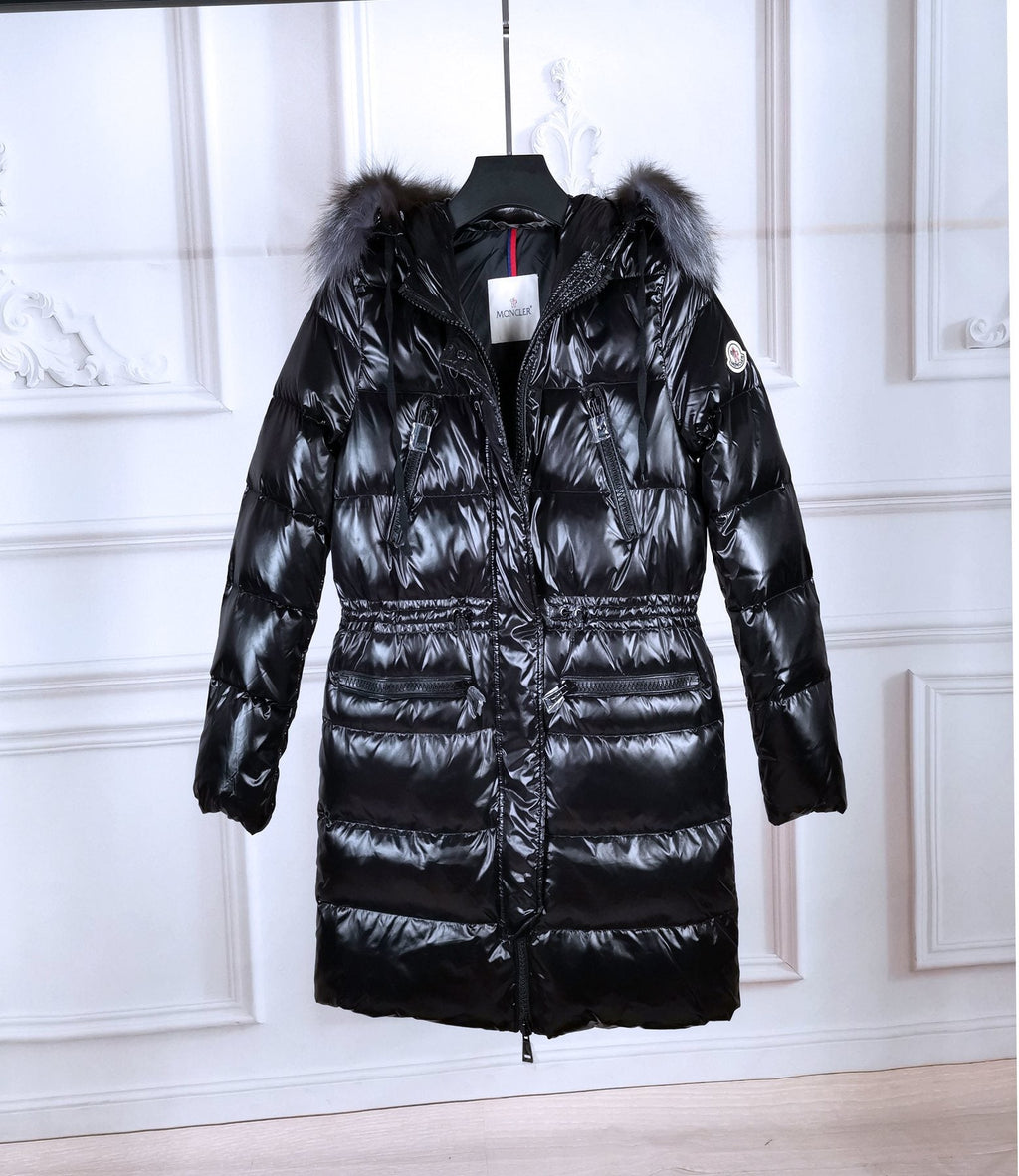 Moncler Hooded Long Puffer Coat — front