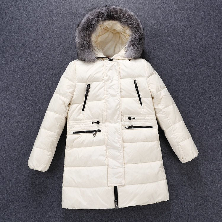 Moncler Hooded Long Puffer Coat — front