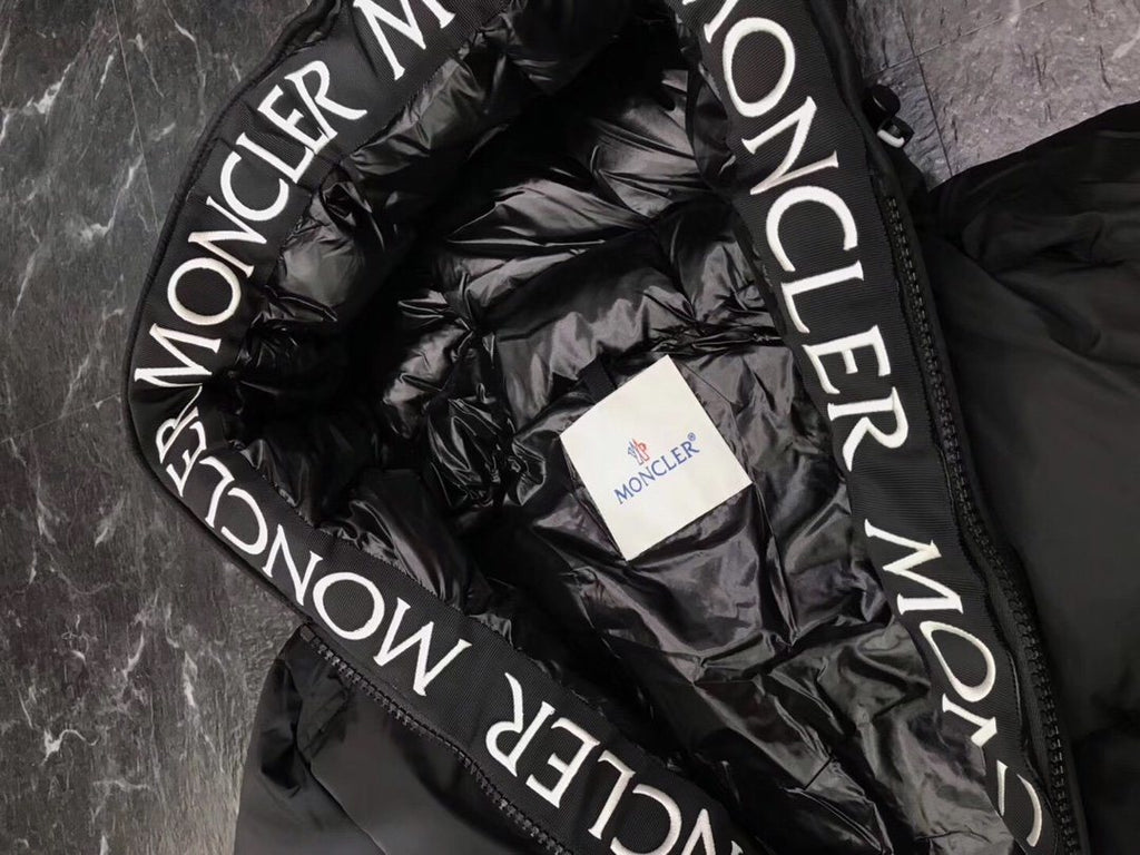 Moncler Long Hooded Quilted Puffer Coat — neck_label