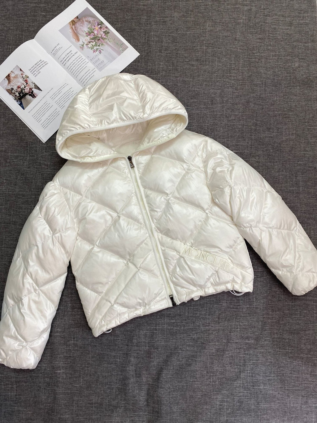 Moncler Women's Hooded Diamond-Quilt Puffer Coat — hero