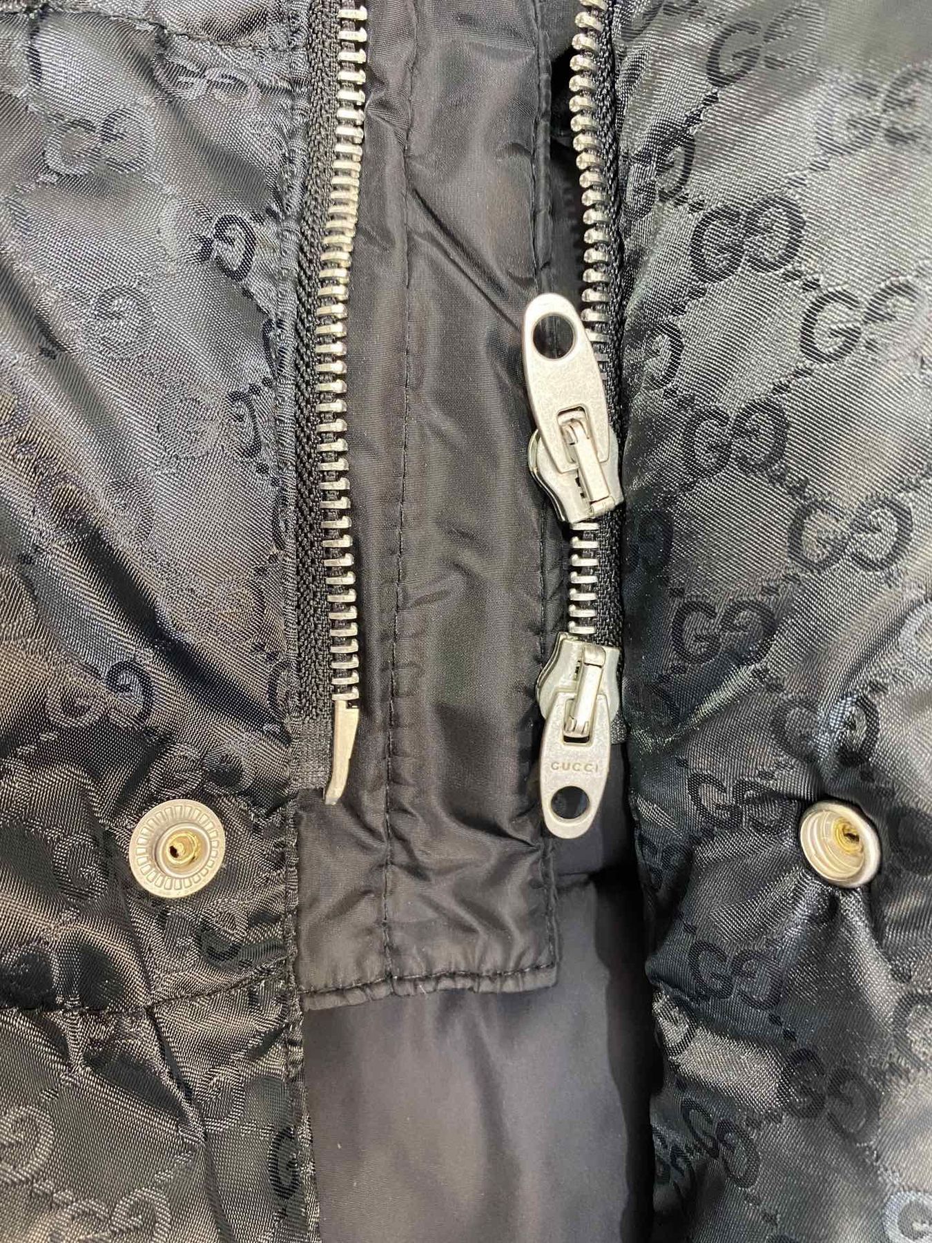 GUCCI Tonal Monogram Long Down Jacket — fabric_closeup