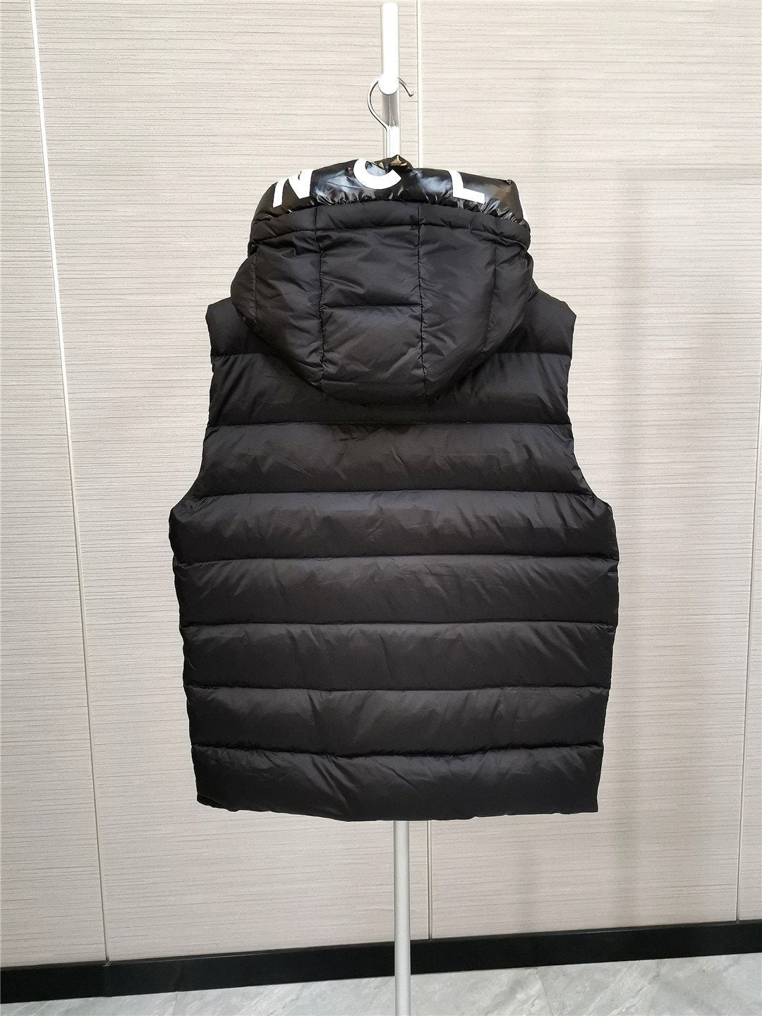 Moncler Lettered Hood Trim Quilted Vest — back