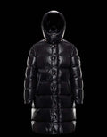 Moncler Glossy Hooded Long Down Coat — hero
