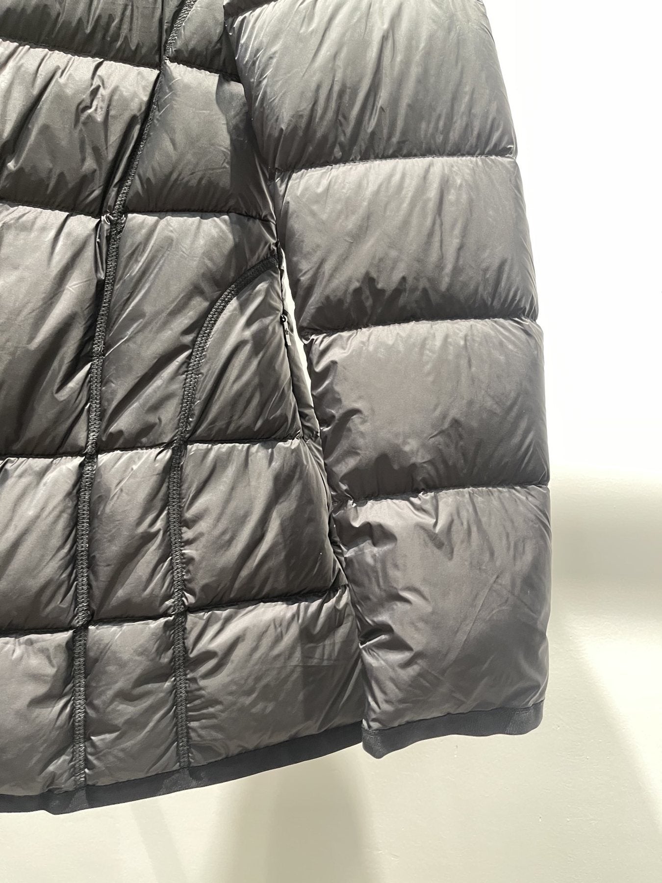 Moncler Black Quilted Short Down Coat — detail