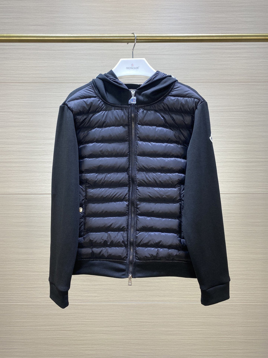 Moncler Black Sweater Sleeve Down Jacket — hero