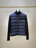 Moncler Knit-Sleeve Quilted Down Jacket — hero
