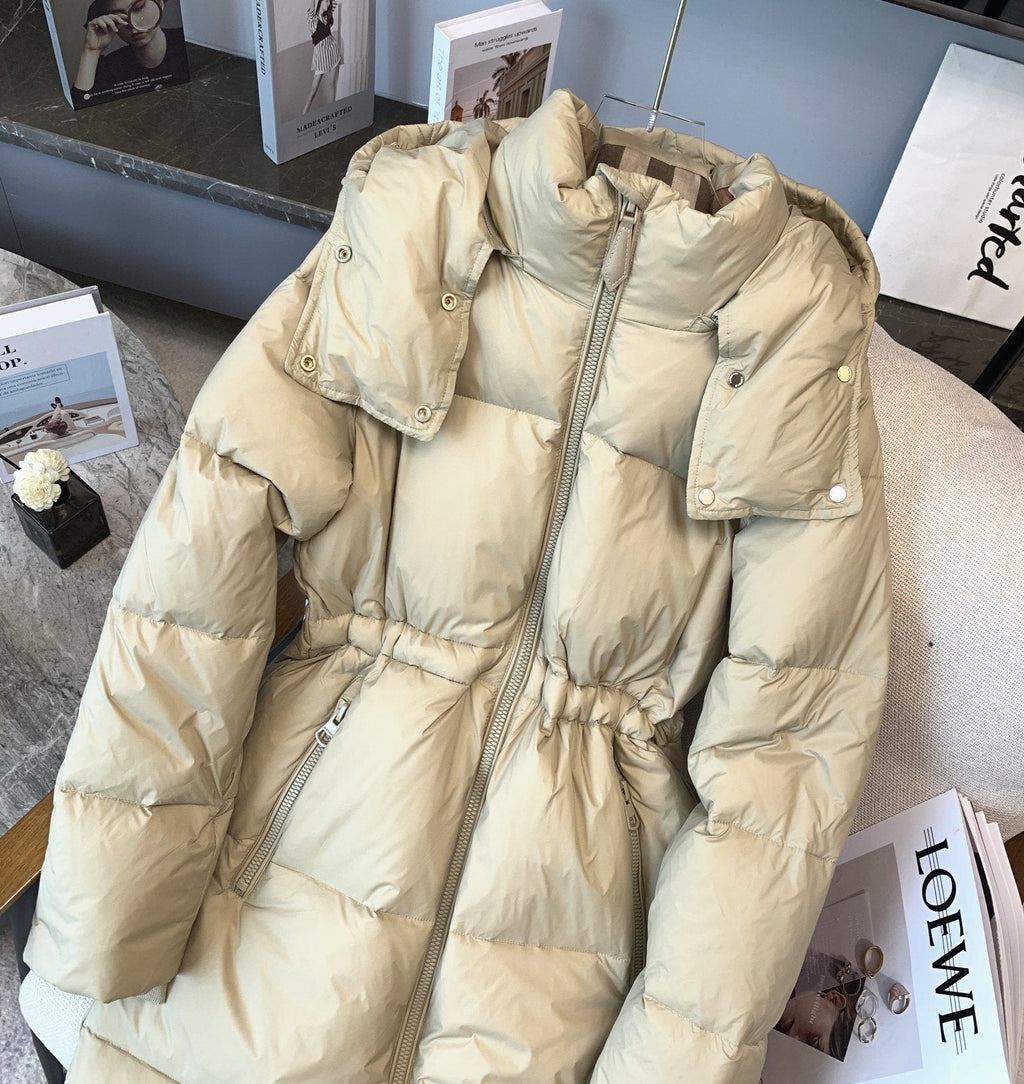 Burberry Women's Hooded Long Down Jacket — detail