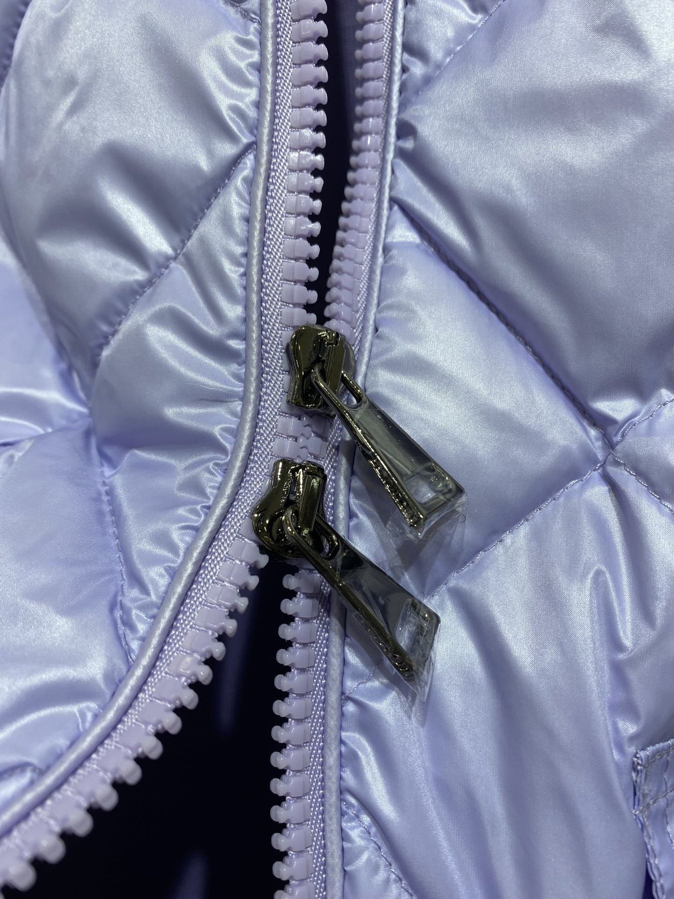 Moncler Diamond-Quilted Knit Sleeve Jacket — detail