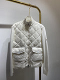 Moncler Diamond-Quilted Knit Sleeve Jacket — hero