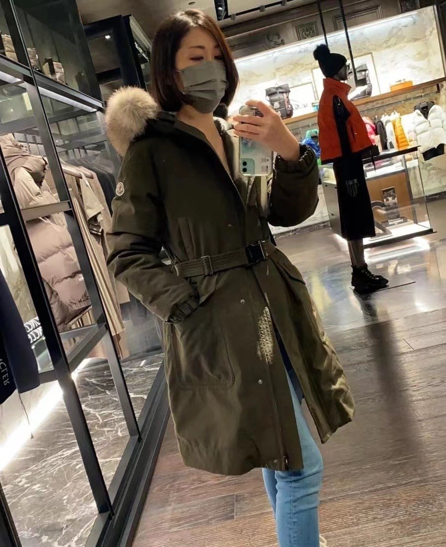 Moncler Women's Long Down Coat — context