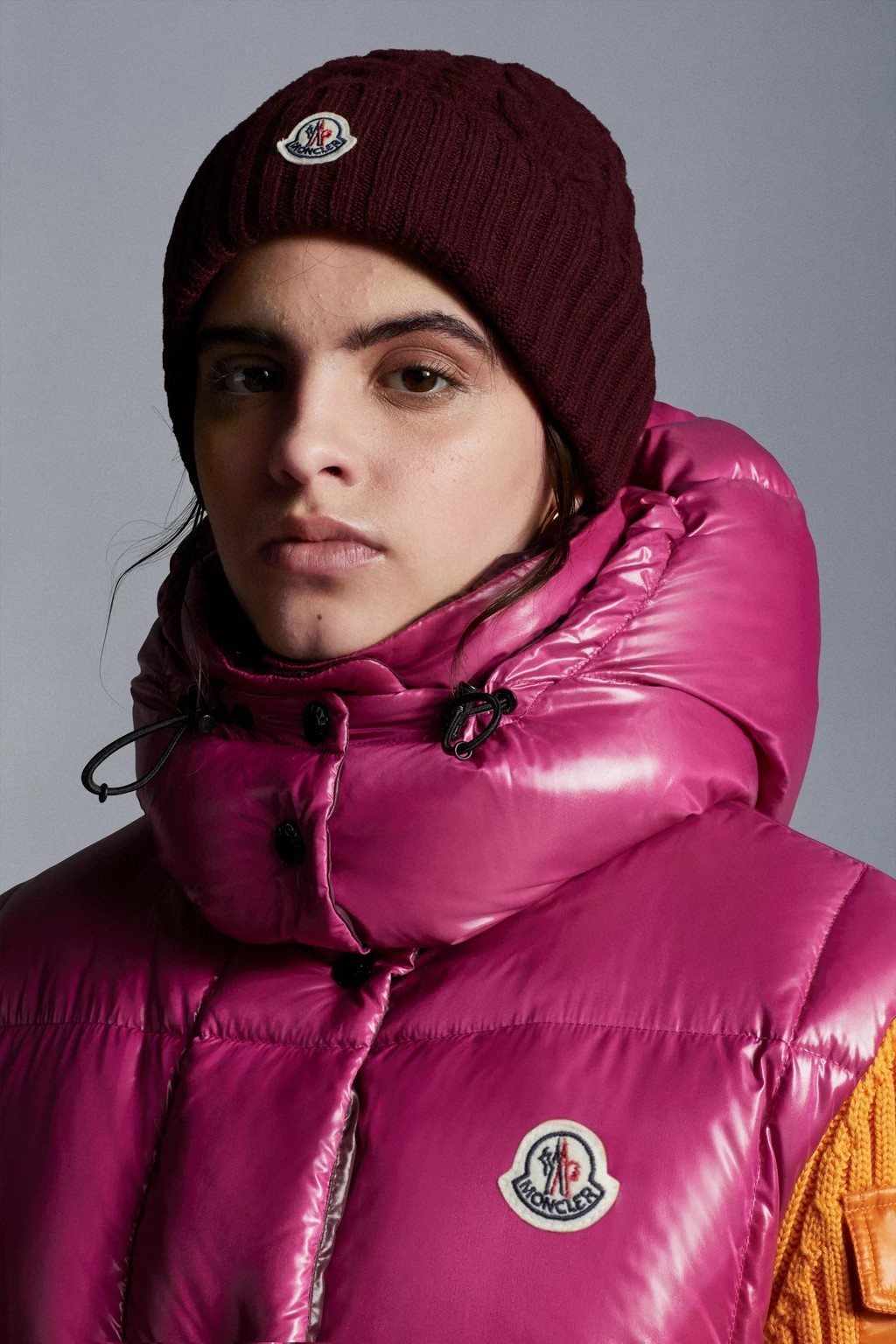Moncler Women's Hooded Quilted Down Vest — detail
