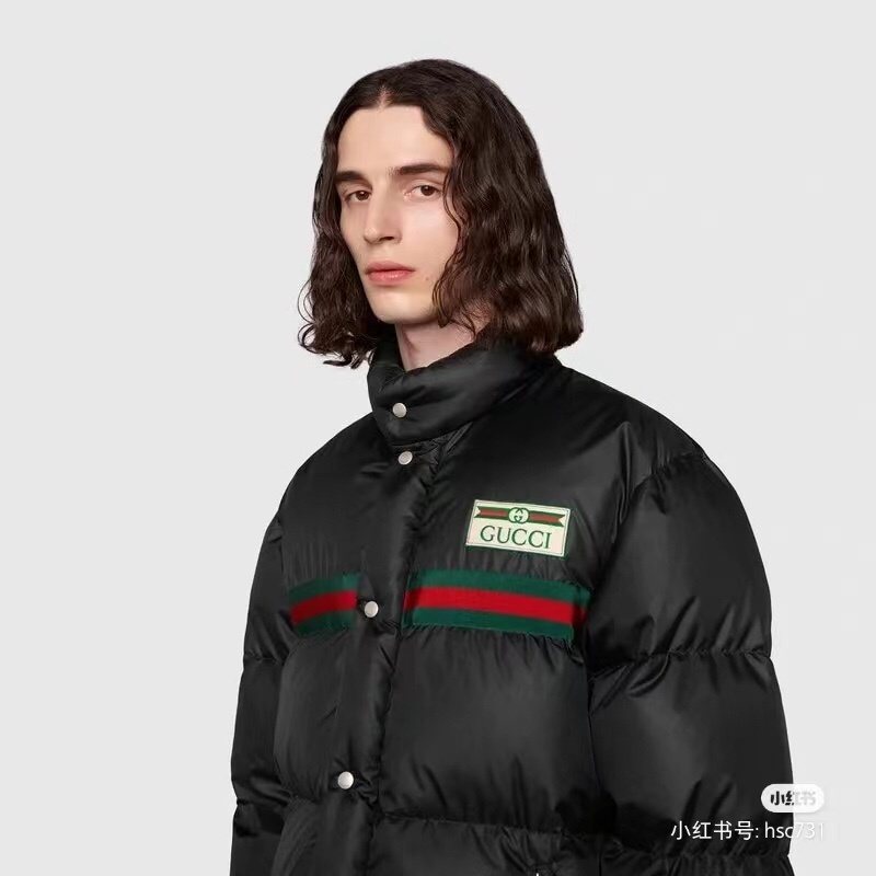 Gucci Black Quilted Puffer Jacket — detail