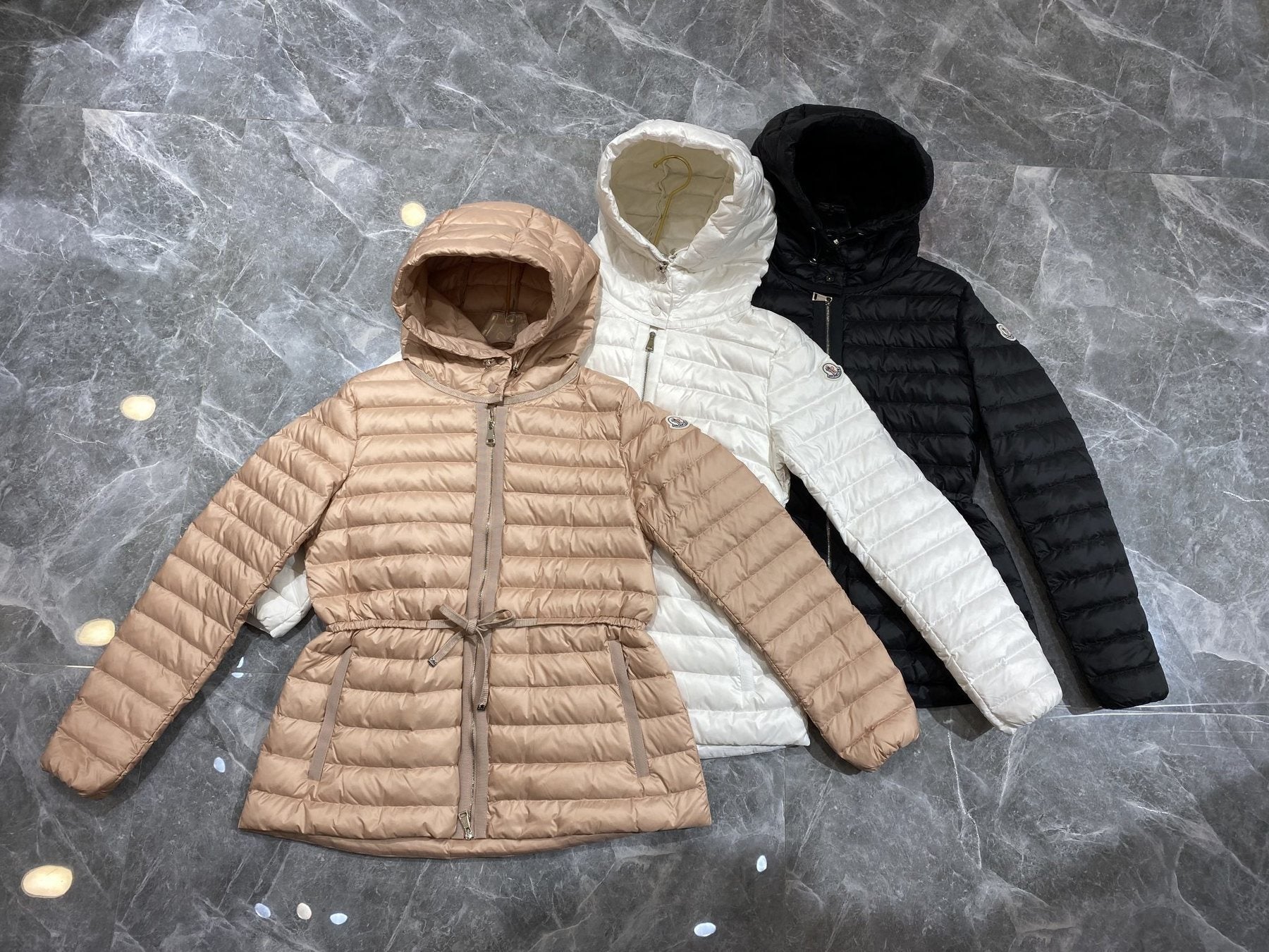 Moncler Waist-Cinched Hooded Puffer Coat — comparison