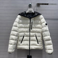 Moncler Women's Reversible Hooded Letter Graphic Puffer Coat — front