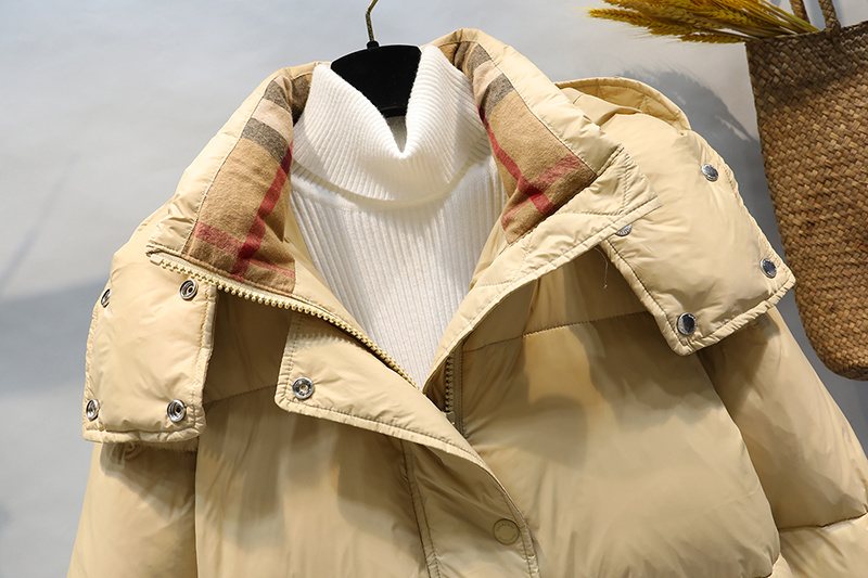 ANAS PLAYTRYHYNCHOS Quilted Long Down Jacket with Detachable Hood — detail