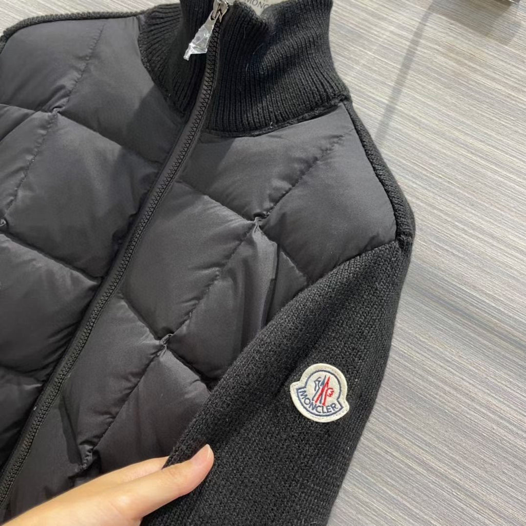 Moncler Women's Sweater-Sleeve Down Jacket — detail
