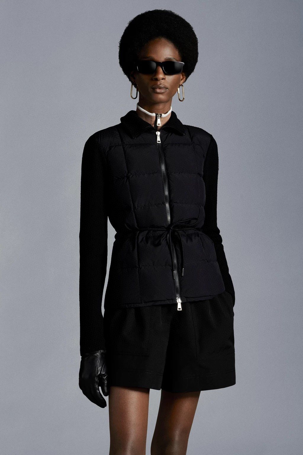 Moncler Women's Sweater-Sleeve Down Jacket — context