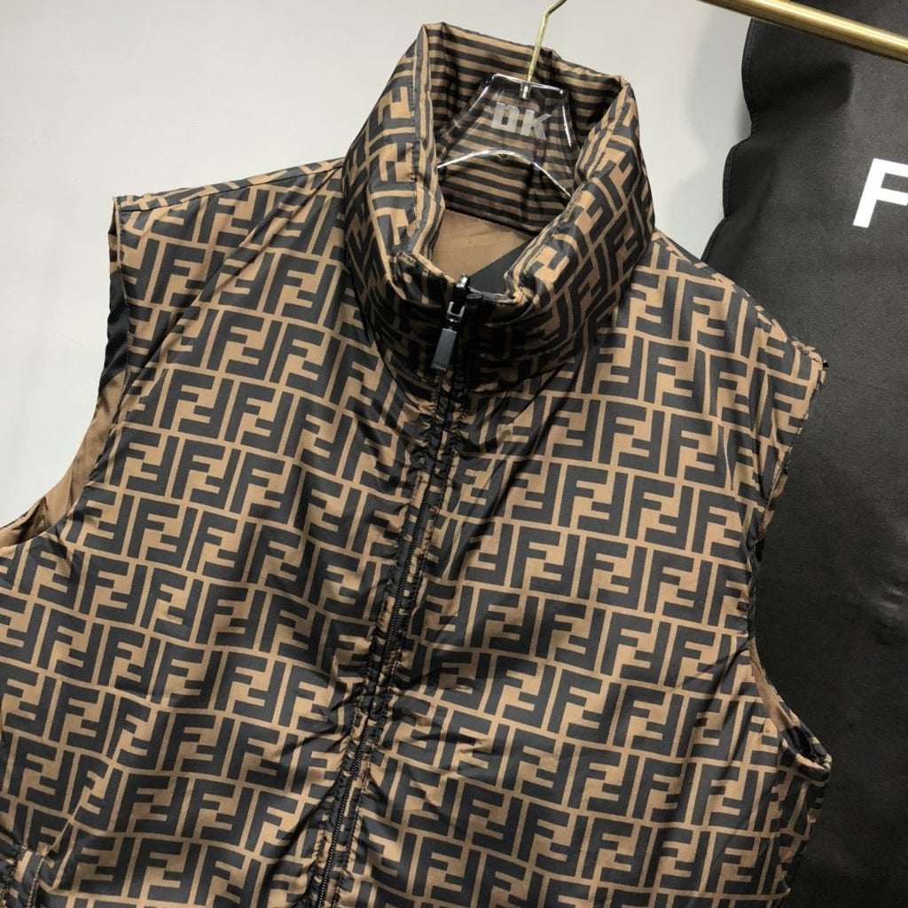 Fendi Reversible FF Monogram Down Vest — detail
