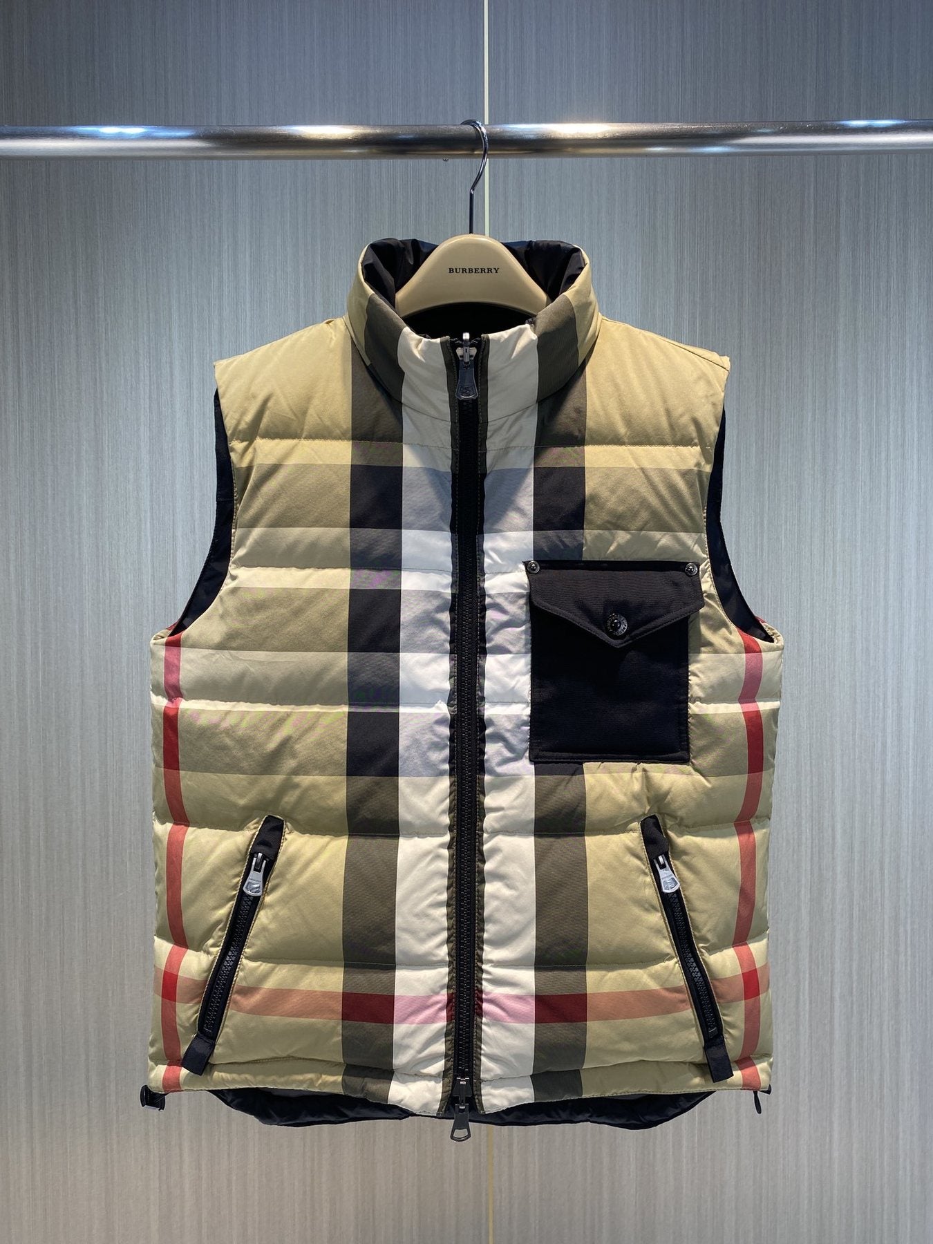 Burberry Reversible Check Down Vest — front