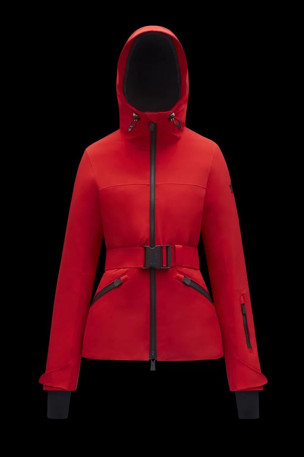 Moncler Women's Belted Hooded Ski Coat — hero