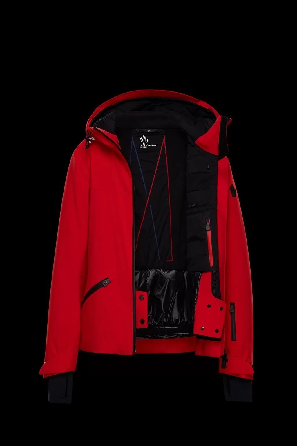 Moncler Women's Belted Hooded Ski Coat — detail