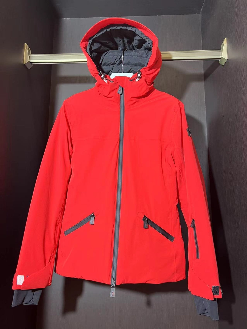 Moncler Women's Belted Hooded Ski Coat — front