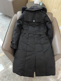 Burberry Fur-Trim Hooded Long Down Jacket — back