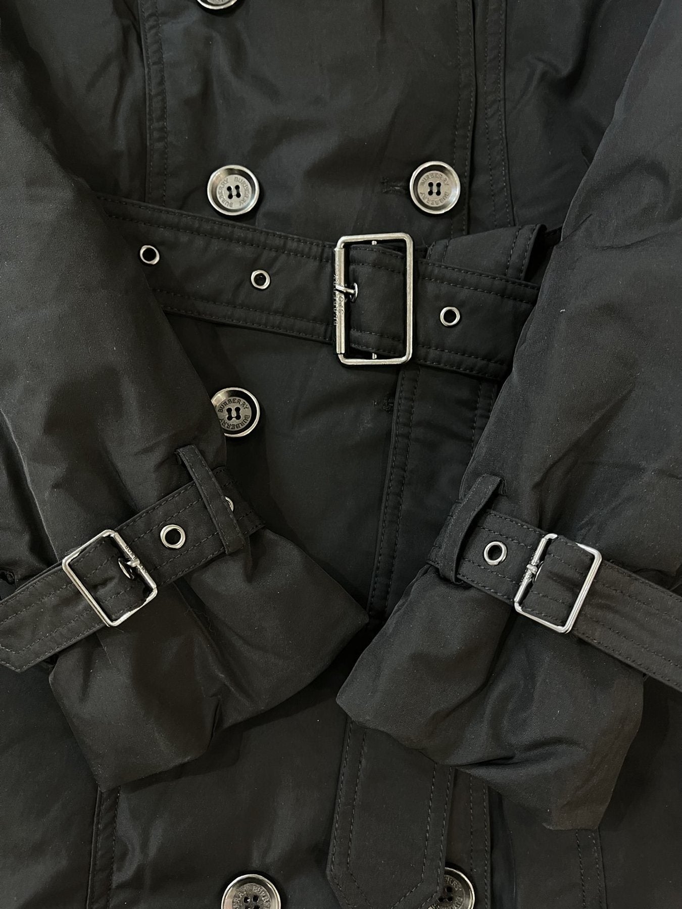 Burberry Fur-Trim Hooded Long Down Jacket — detail