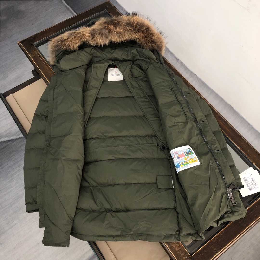 Moncler Hooded Long Down Coat — context