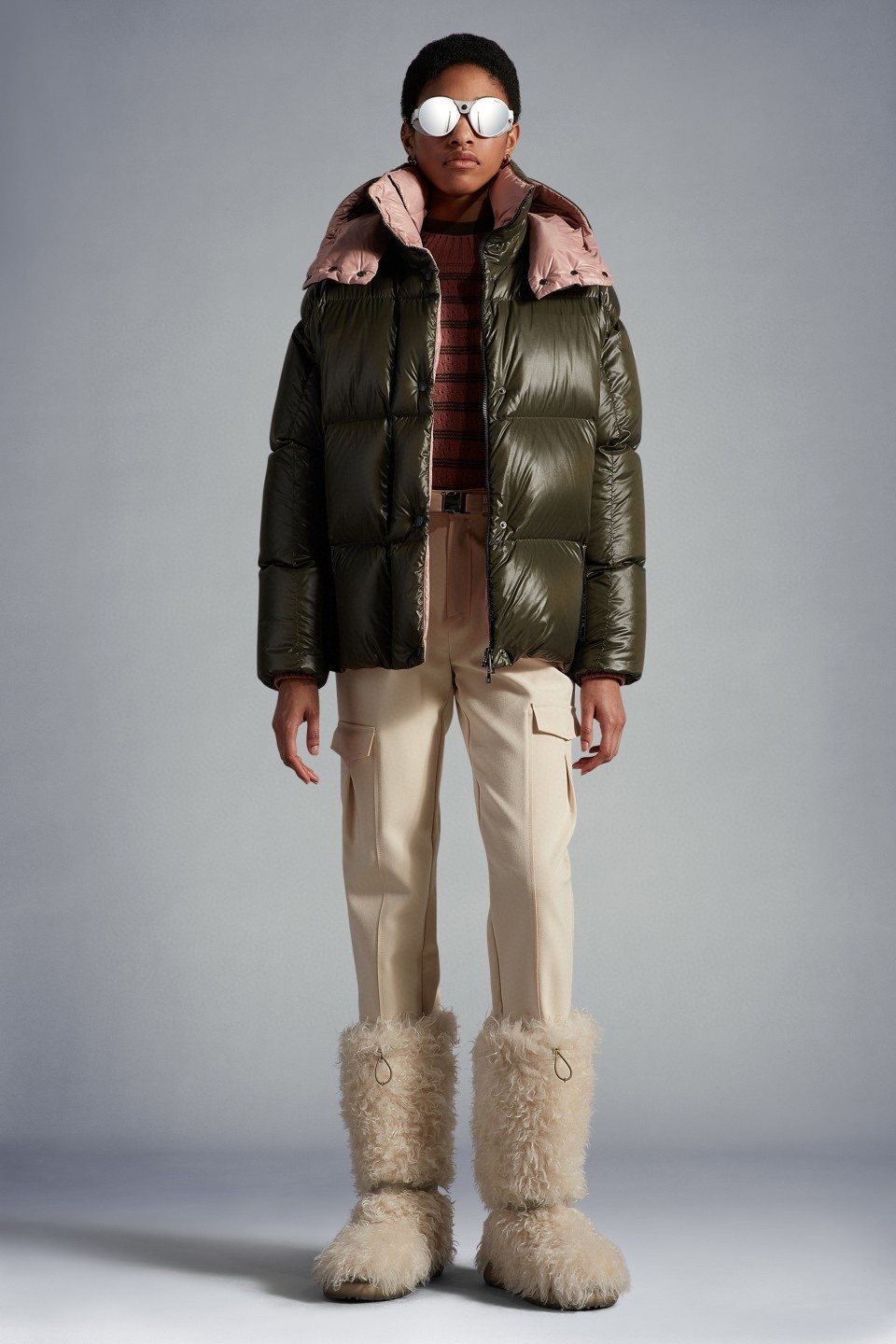 Moncler Women's Reversible Hooded Puffer Coat — context