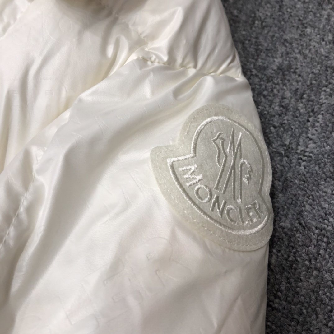 Moncler Women's All-Over Print Long Down Coat — detail