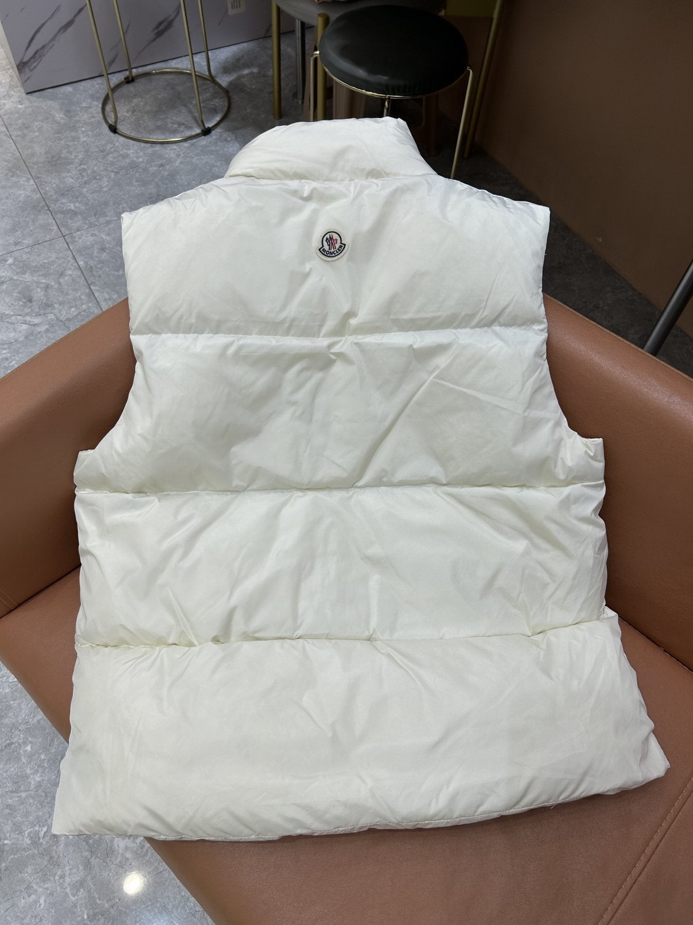 Moncler Striped-Panel Quilted Puffer Vest — back
