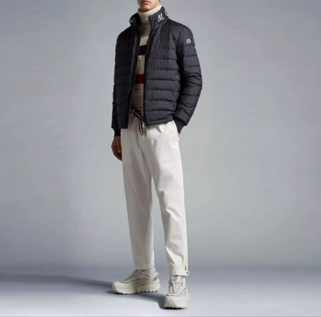 Moncler Black Quilted Zip-Front Puffer Coat — context