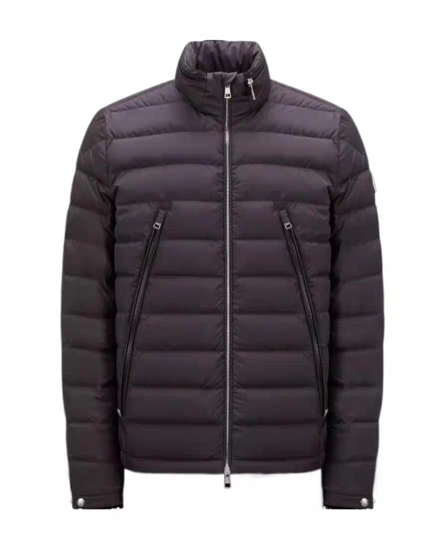Moncler Black Stand-Collar Quilted Puffer Coat — front