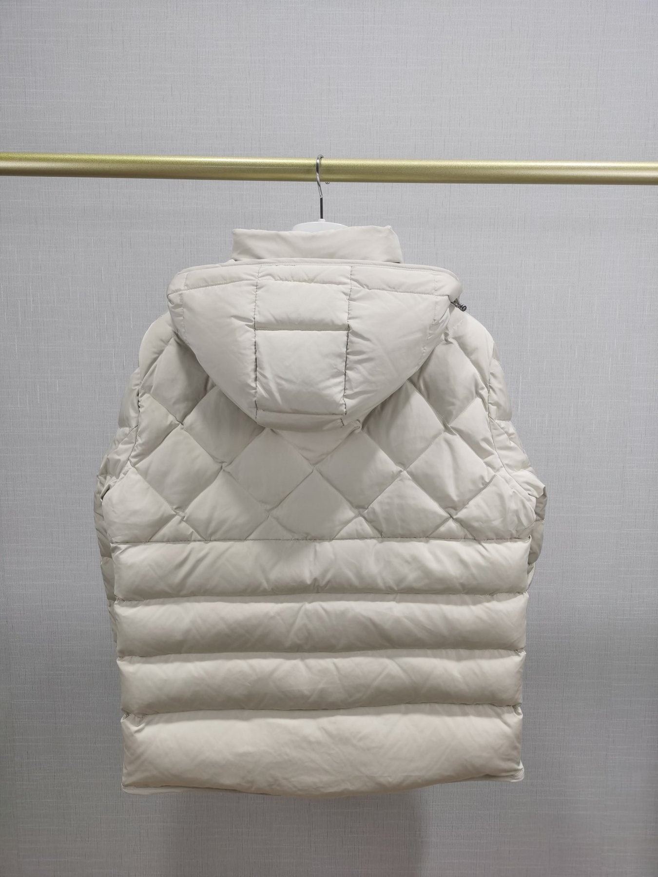 Moncler Men's Quilted Short Down Coat with Detachable Hood — back