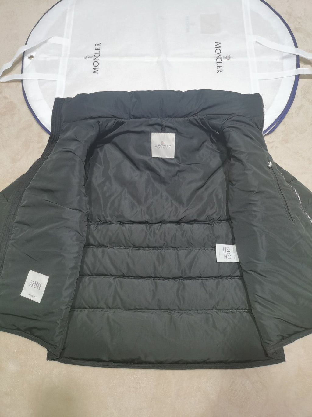 Moncler Men's Quilted Short Down Coat with Detachable Hood — detail
