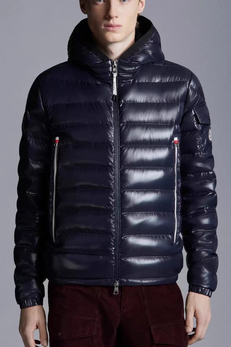 Moncler Hooded Glossy Short Down Coat — context