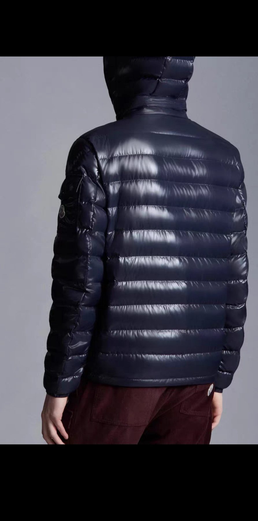 Moncler Hooded Glossy Short Down Coat — context