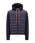 Moncler Quilted Knit-Sleeve Hooded Jacket — hero