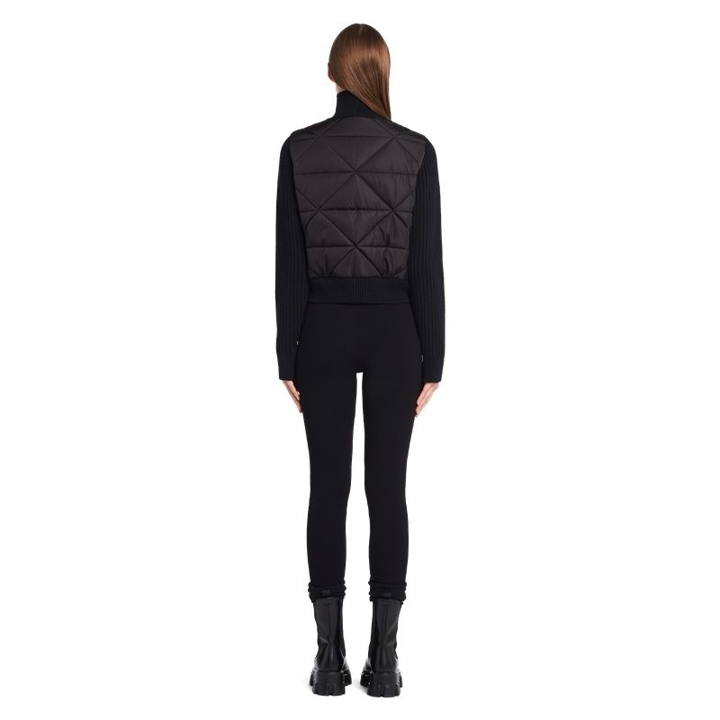 Prada Quilted Knit-Sleeve Jacket — context