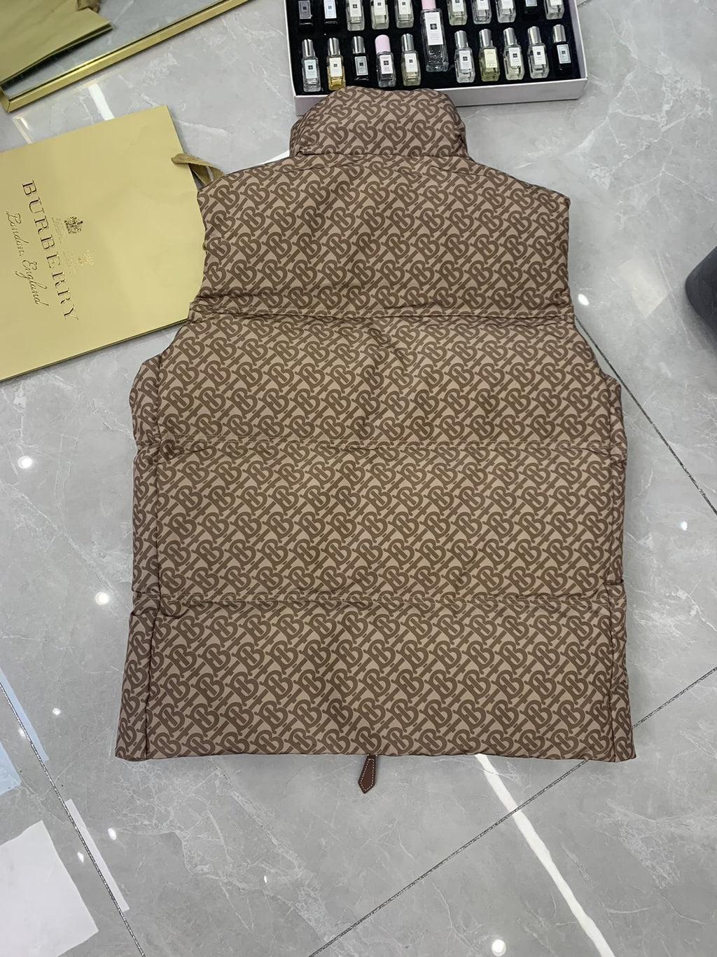 Burberry Monogram Quilted Down Vest — hero