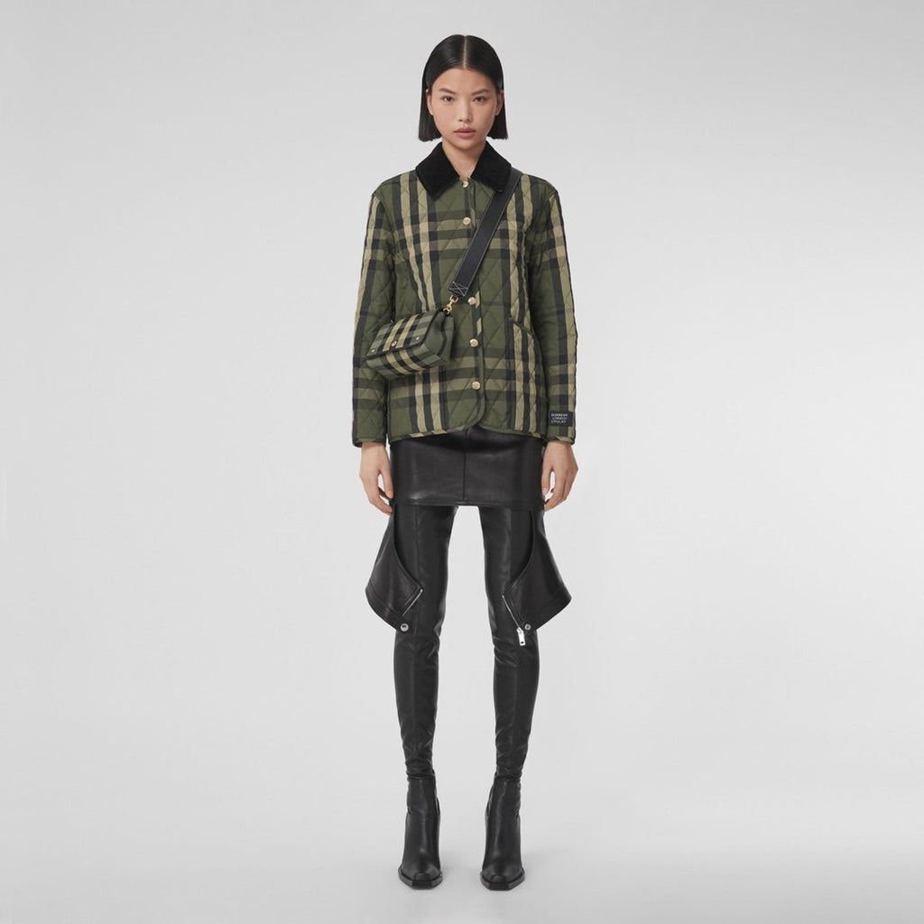 Burberry Green Check Quilted Jacket — context