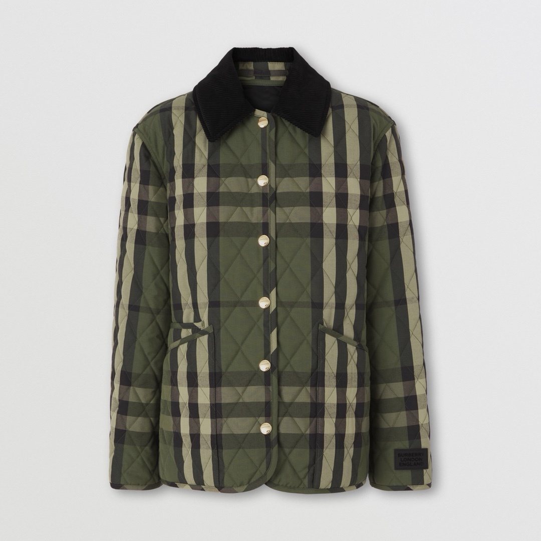 Burberry Green Check Quilted Jacket — hero