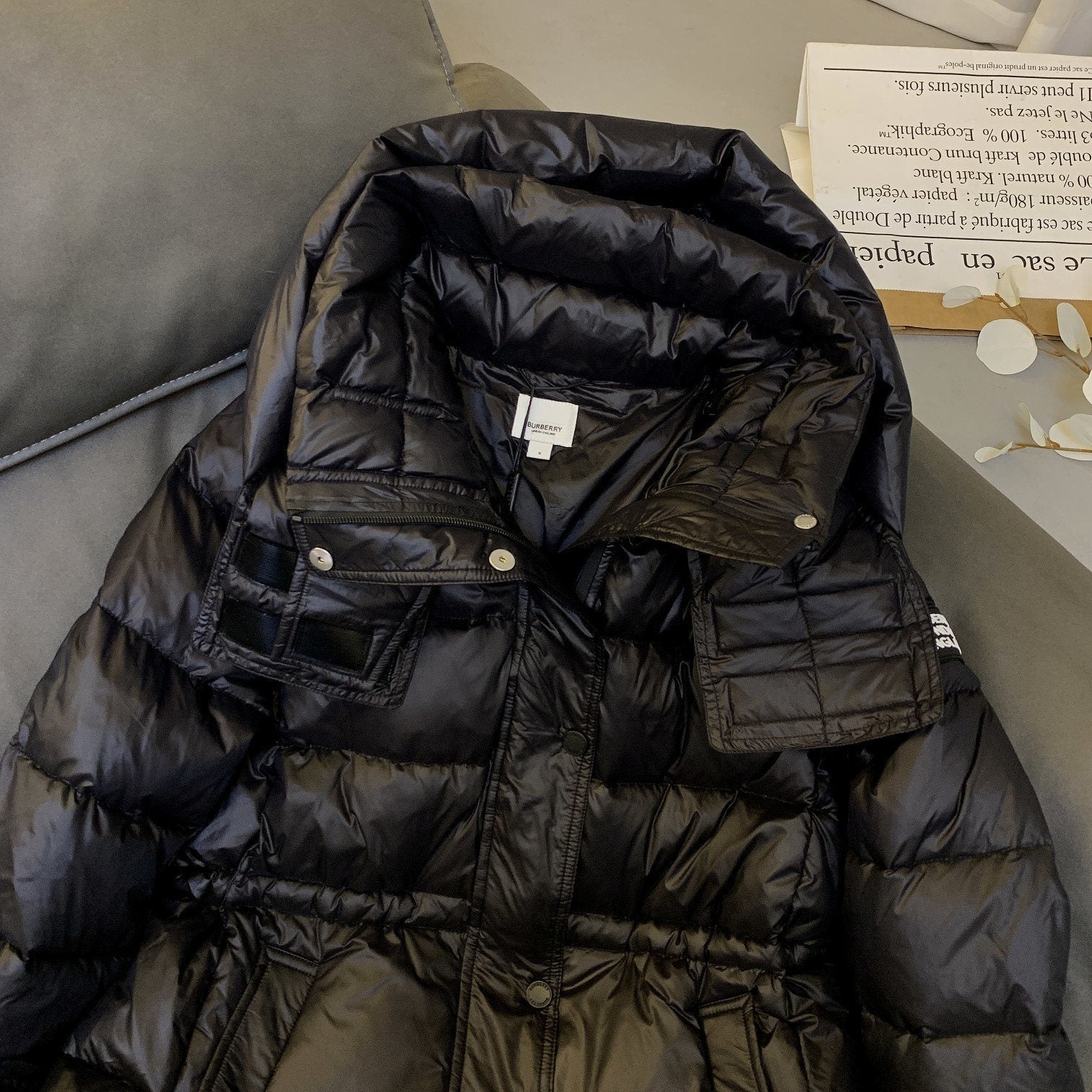 Burberry Hooded Detachable Two-Piece Long Down Jacket — detail