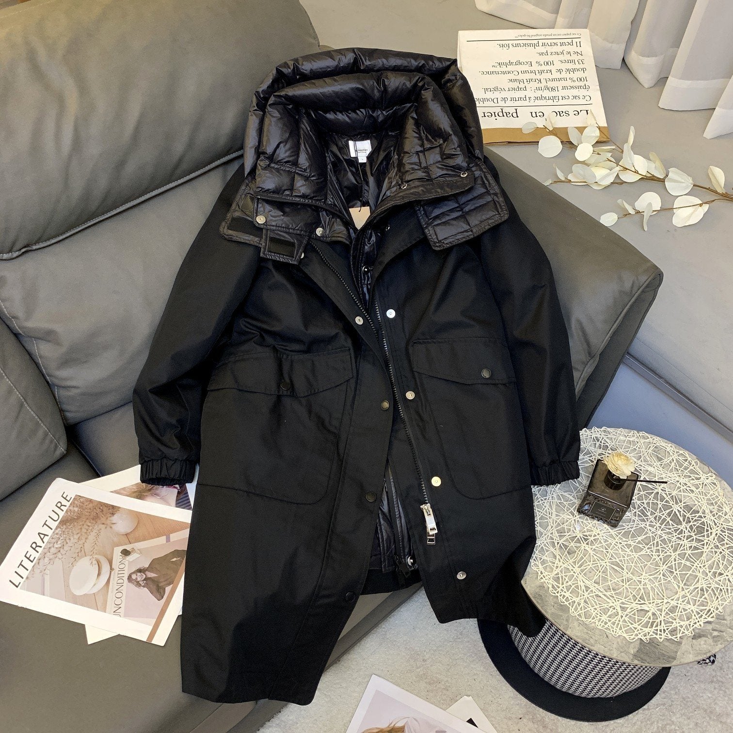 Burberry Hooded Detachable Two-Piece Long Down Jacket — front