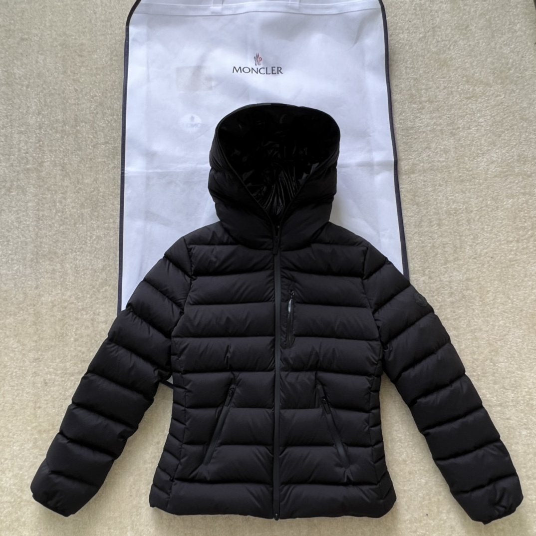 Moncler Hooded Letter Graphic Puffer Coat — front