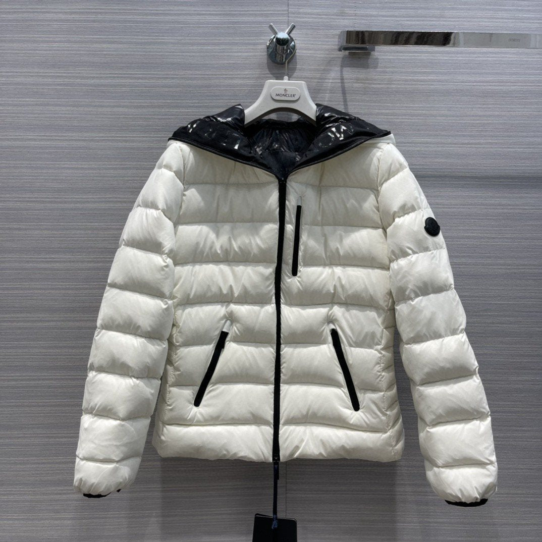 Moncler Hooded Letter Graphic Puffer Coat — front