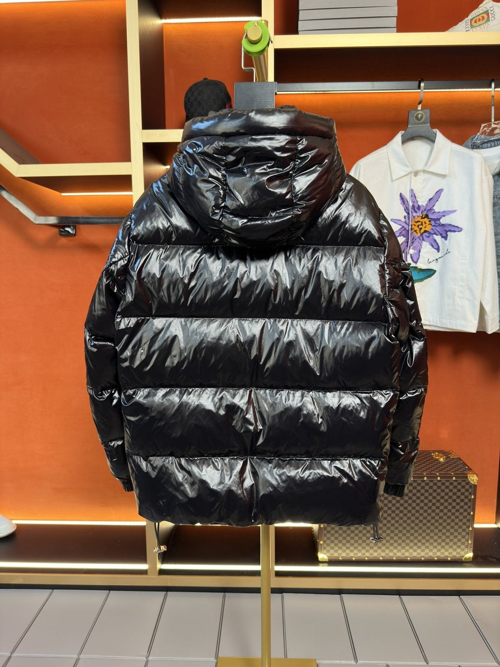 Burberry Hooded Glossy Quilted Puffer Jacket — back