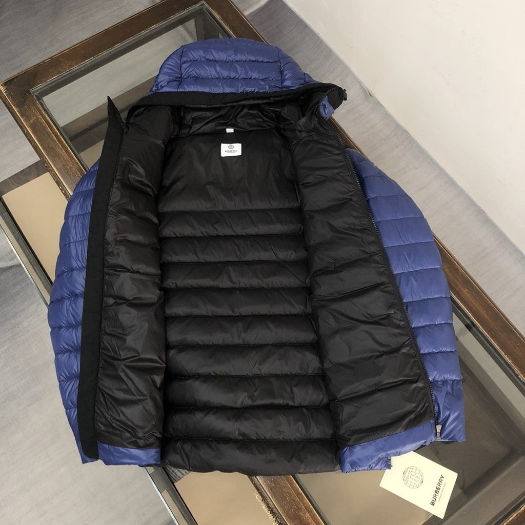Burberry Contrast Panel Hooded Puffer Jacket — detail